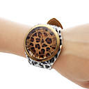 Damen Quarz Analog Leopard Armbanduhr