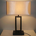60W luz de mesa minimalista com máscara de tecido Cubic e pintura acabada Lampstand
