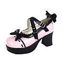 Fatto a mano in pelle PU 7,5 centimetri tacco alto Scarpe Sweet Lolita