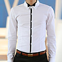 Men 's Small Shirt Collar Men Leisure Cultivate One's Morality Version of White Long Sleeve Shirt