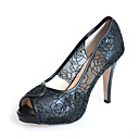 Renda / de couro stiletto peep toe partido / sapatas da noite (mais cores)
