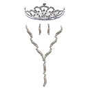 Gorgeous Clear Rhinestones Alloy Jewelry Set Including Necklace, Earrings And Tiara