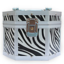 Aluminum Alloy Lockable Cosmetic Box With Zebra Print Makeup Case 17.5*15.5*13cm