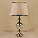 40W luz de mesa elegante com cristal lâmpada Corpo e máscara de tecido plissado