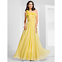 Sheath/Column One Shoulder Floor-length Chiffon Evening Dress
