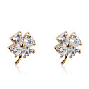 Mode Alloy Crystal Flower zilveren oorbellen