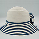 Mossant Livre Bleu Rayures Floral de paille Chapeau de paille (Circonférence: 56-58cm)
