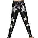 Silver Stars Black Shiny Metallic Pants