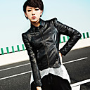 Women's Zip-up Slim PU Leather Jacket