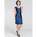 Sheath/Column V-neck Knee-length Taffeta Mother of The Bride Dress