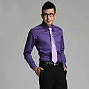Men 's Shirt Collar Men Work Purple Long Shirts