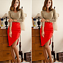 Vrouwen Asym Hem Zip Slim Skirt