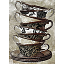 gedrukte kunst stilleven 'afternoon tea' i op kleur bakkerij