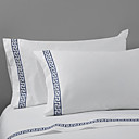 4PCS Dark Blue Fret Pattern Embroidery Cotton Sheet Set