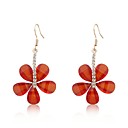 Elegant Alloy Flower Crystal Drop Earring(More Colors)