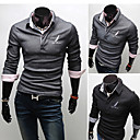 Mannen Geometrische Truien Borduren Poloshirt met lange mouwen