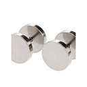 10 mm Round Stainless Steel Stud Earrings(Silver)