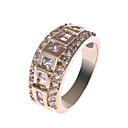 Elegant Copper Alloy CZ Crystal Rings