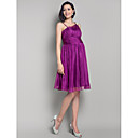 A-line Straps Knee-length Chiffon Maternity Bridesmaid Dress