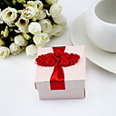 Square Favor Boxes With Flowers (Set Of 12)