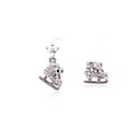 Pretty Platinum Plated Alloy Shoes Design Crystal Earrings