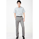 Men's White-blue Easy Care Short Sleeve Shirt