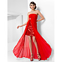 Sheath/Column Strapless Floor-length Chiffon And Sequined Evening Dress