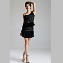 Women's One Shoulder 3D Flowers Formal Attire Dress