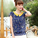 Women's Doll Collar Pleated T-shirt