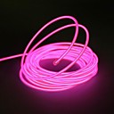 3m Rosa EL fio LED Decoração de casamento com caixa de bateria