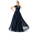 Sheath/Column V-neck Floor-length Chiffon Evening Dress