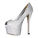 Gorgeous Satin Stiletto Heel Peep Toe With Rhinestone Wedding/Evening Shoes