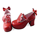 Handmade Red Crown PU Leather 7.5cm High Heel Punk Lolita Shoes