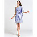 Sheath/Column One Shoulder Knee-length Chiffon Cocktail Dress