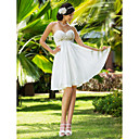 A-line Sweetheart Knee-length Chiffon Wedding Dress