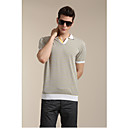 MOCOTOSH Yellow Stripes Fashion Short Sleeeve T Shirt