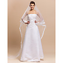 Schöne Zwei-Klassen-Kapelle Tüll Hochzeit Schleier mit Spitze applique Edge