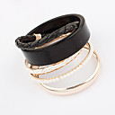Alloy Leather Pearl Multi-rad Jewelry Set (assorterte farger)