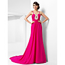 a-line Schatz Kapelle Zug Chiffon Abendkleid
