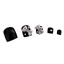 20 PCS Wedding Toe Nail-special tips met lijm Black Diamond strik Patroon