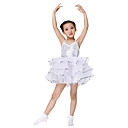 Desempenho poliéster dancewear com lantejoulas Latina Vestido Dança para Crianças
