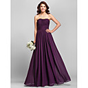 Sheath/Column Strapless Floor-length Chiffon Bridesmaid Dress