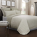 5pcs beige Streifenmuster Bettwäsche Bettbezug gesetzt