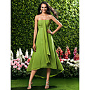 Sheath/ Column Strapless Asymmetrical Chiffon Bridesmaid/ Wedding Party Dress