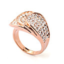 CZ Cubic Zirconia and Alloy 18K Gold Plated Rings(Surface Width: 15 mm)