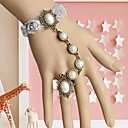 Handmade Gray Lace Flowers  Princess Lolita Ring Bracelet