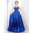 a-line Halfter bodenlangen Taft Abendkleid