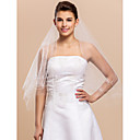 1 Layer Elbow Wedding Bridal Veil With Cut Edge