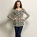 Feminino Floral Lace Peplum Top