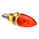 E14 3W 270LM Red White Light Golden Shell LED Candle Bulb (85-265V)